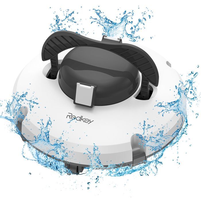 Robot pulitore per piscina senza fili, Redkey S100, autonomia della batteria 130 minuti, pulizia profonda 3 m, 100 m², parcheggio automatico