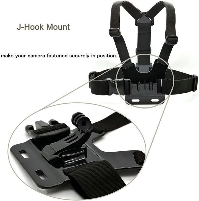 4-En-1 Kit d'Accessoires d'Appareil Photo d'Action pour GoPro Hero 13/12/11/10/9/8/7/6/5/Fusion/AKASO/Campark/APEMAN/Crosstour