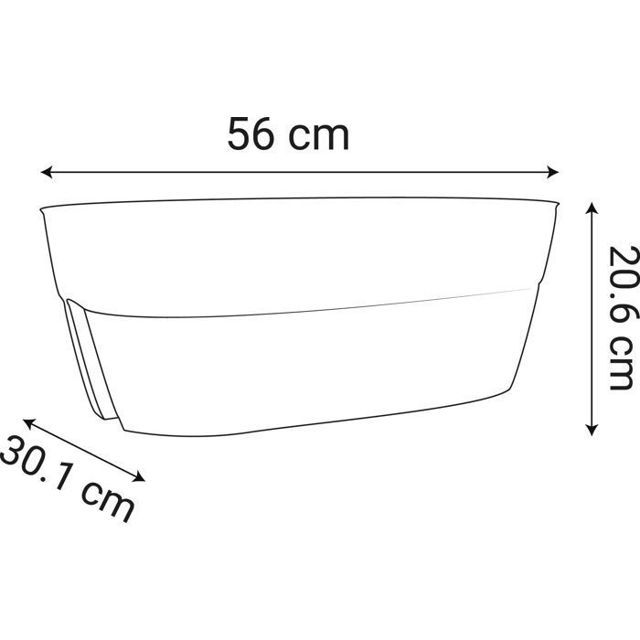Macetero - EDA - Cavalière OSAKA 19,5 L - 56 x 30,1 x H.20,6 cm - Gris antracita - Para balcones y barandillas