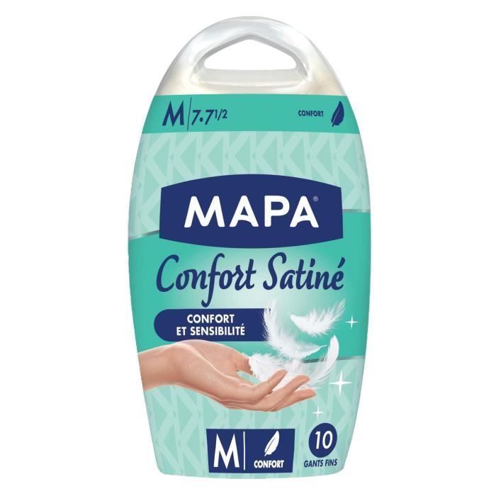 Caixa com 10 luvas domésticas de cetim macio MAPA