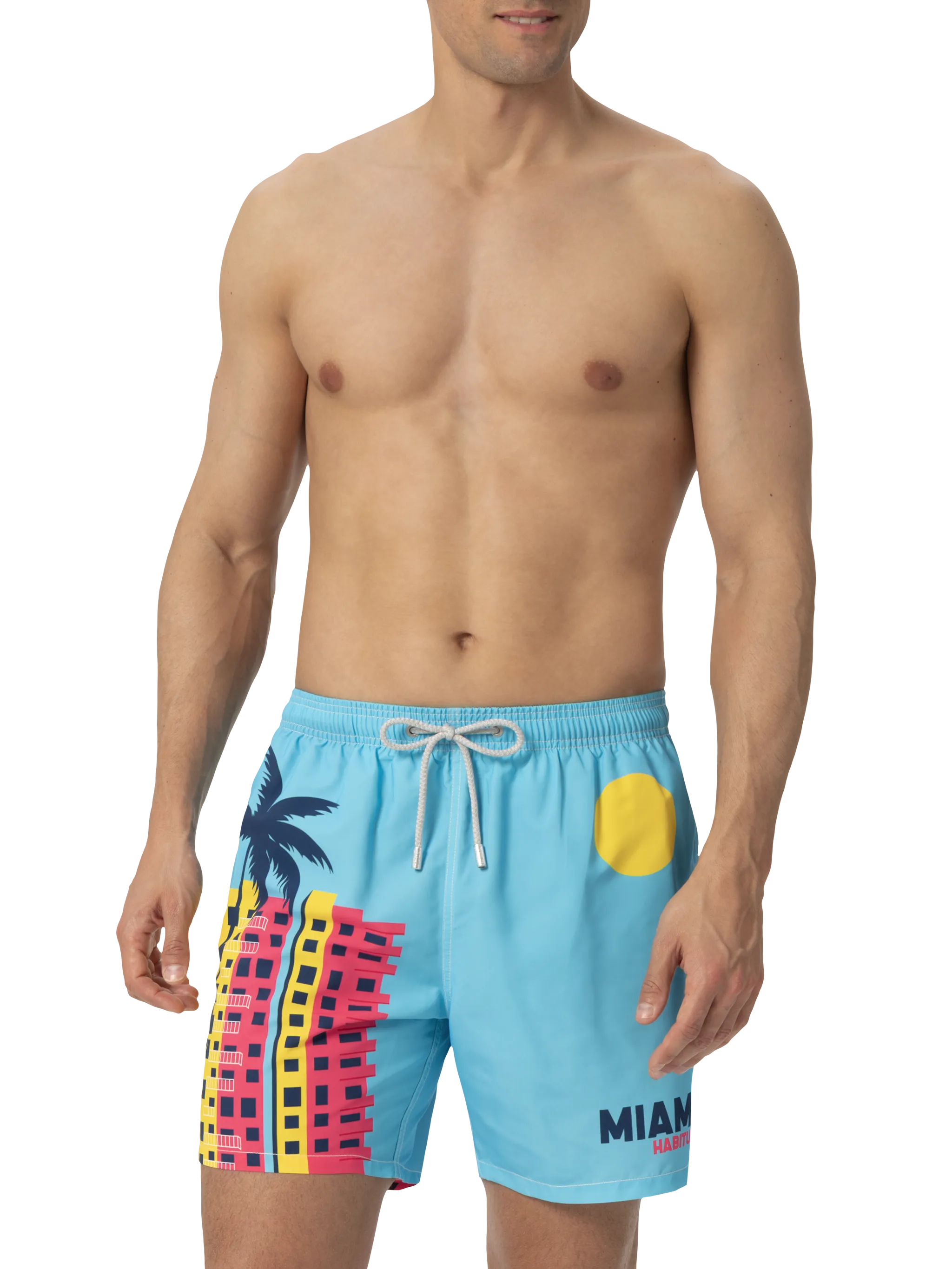 Gustavia midi-badpak met print van een ansichtkaart van Miami