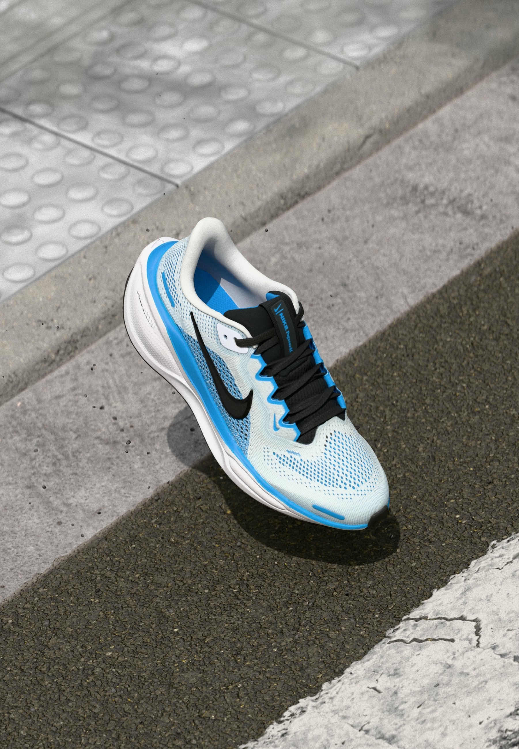 Nike Performance AIR ZOOM PEGASUS 41 UNISEX - Maanteejooksujalatsid - valge/metallik hõbedane/sinine/must