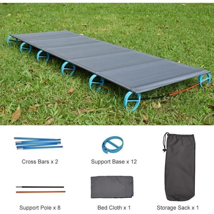 Lettino da campeggio pieghevole - Non specificato - Blu - Portata 150 kg - Tessuto Oxford - Uso regolare ATTREZZATURA PER L'ALLENAMENTO