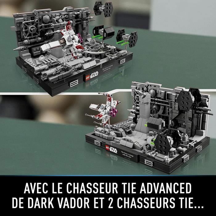 Kit de modelo LEGO Star Wars - LEGO - 75329 - Diorama da Estrela da Morte - Caça TIE - Caça X-wing