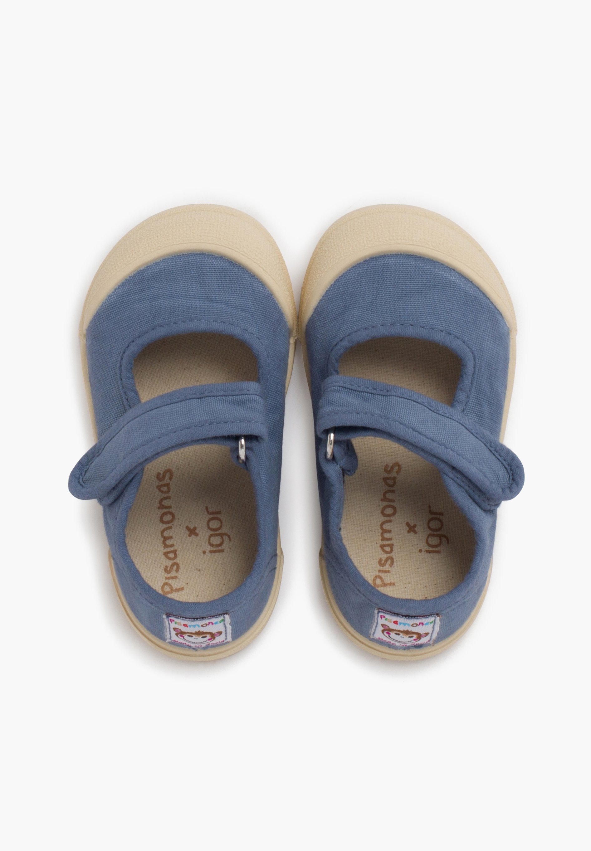 Pisamonas ballettpumper med ankelreim - azul