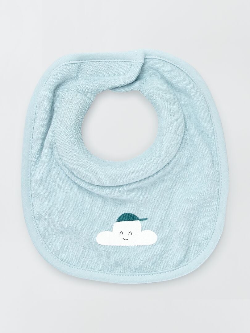 Conjunto de 2 babadores de tecido atoalhado - AZUL