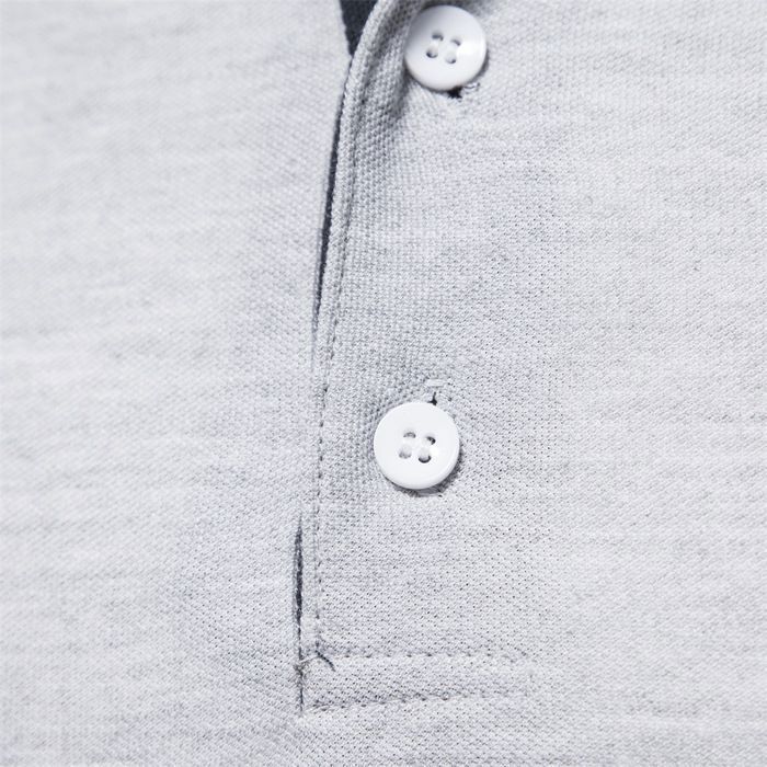 Polo da uomo a maniche lunghe con motivo ricamato autunnale - Nera
