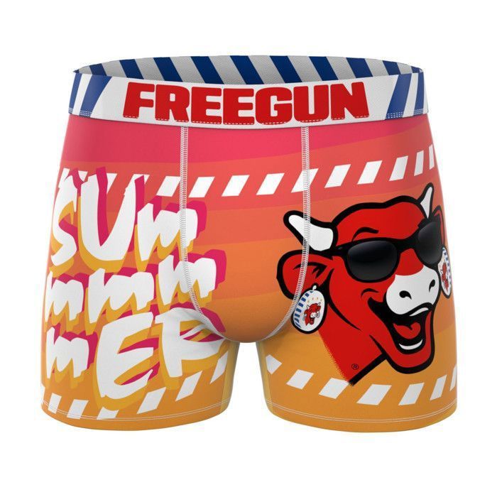 Freegun Men's Boxer Shorts LA VACHE QUI RIT, Men's Underwear - Red (Pack of 3)