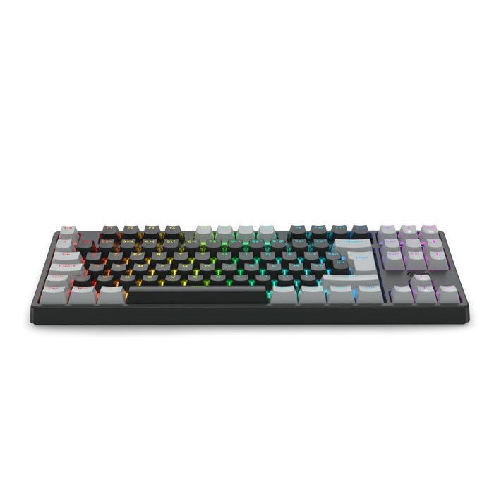 Mechanische TKL-Tastatur, kabelgebunden, RGB-Beleuchtung, rote Schalter, PBT-Tastenkappen, Anti-Ghosting, ABS-Gehäuse, französisches AZERTY-Layout