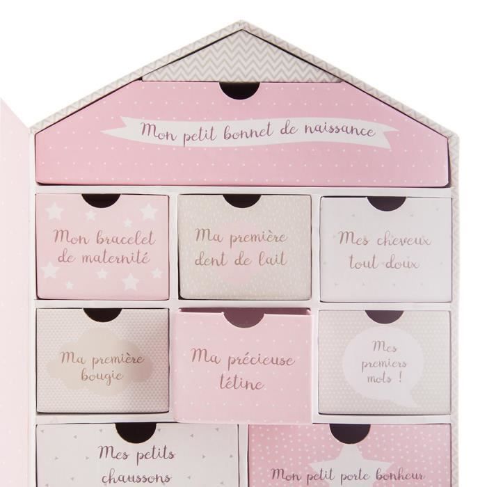 Babygeschenkset mit Erinnerungsbox und Bilderrahmen – Rosa
