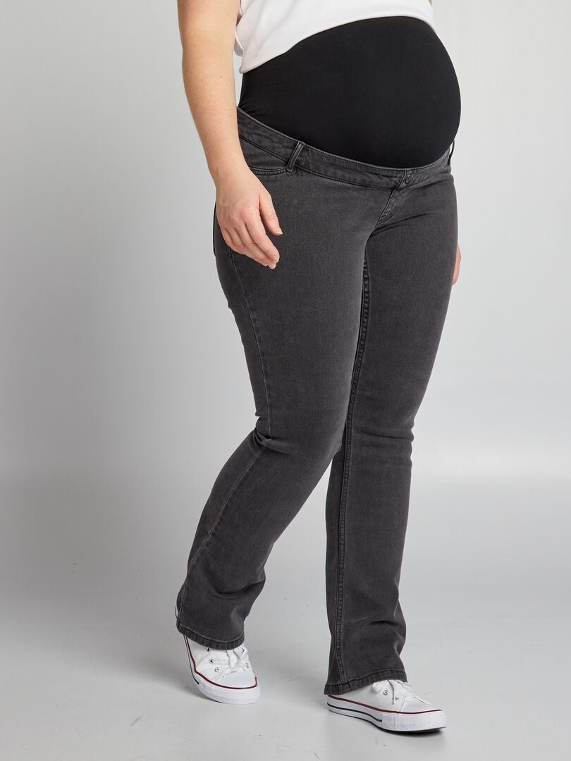 Zwangerschapsjeans met wijde pijpen - GRIJS