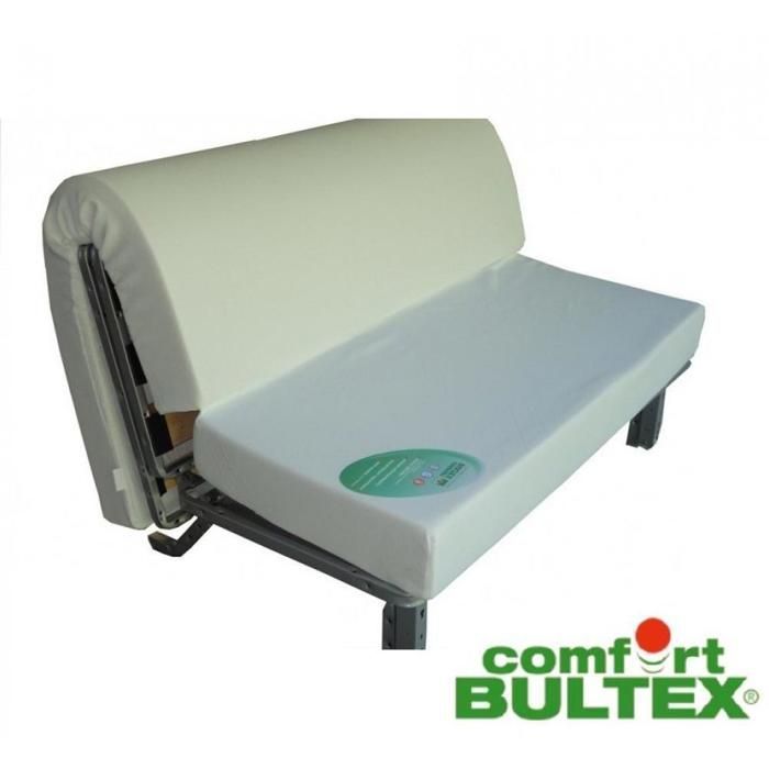 Canapé BZ convertible FLO gris clair 160*200cm matelas confort BULTEX inclus