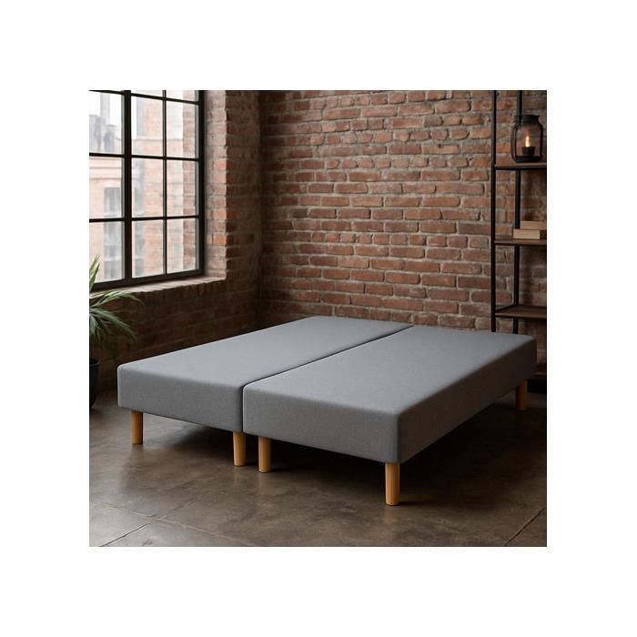 SOMMIER TAPISSIER gris 70x200x2 (140x200)|FABRICATION FRANCAISE ARTISANALE|PIEDS OFFERT|HAUTEUR AVEC PIEDS 27CM - som70x200x2xgris