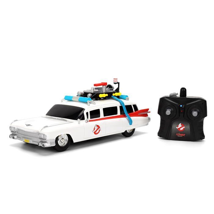 Voiture radiocommandée SOS Fantôme - Jada - Ecto-1 - 1/16 - Fonction turbo - Pilotage complet - 38x16x13 cm