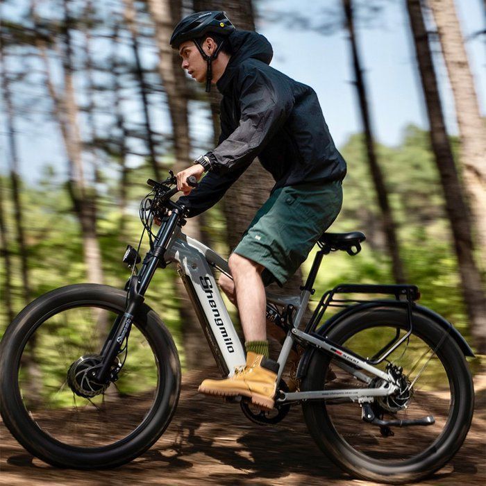 Velo electrique adulte - Shengmilo S600 - 2000W Double moteur - Fat Bike 26 Pouces - Batterie  48V17.5Ah - Tout suspendu - Gris