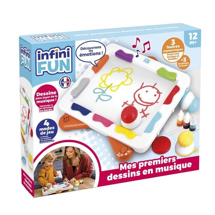 Set da colorare - Divertimento infinito - Xylopad - Multicolore - 3 pennarelli ergonomici - Dai 12 mesi in su