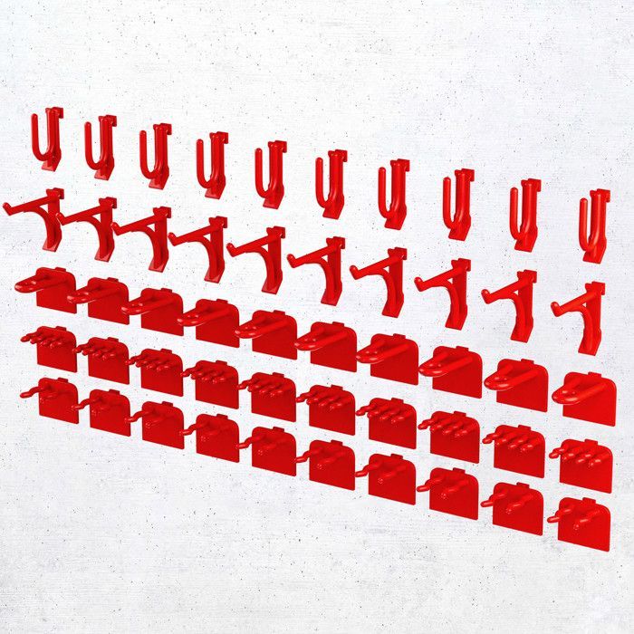 Panel de pared MONZANA® de 54 piezas para almacenamiento de herramientas, soportes de plástico para herramientas para la organización del taller de bricolaje.