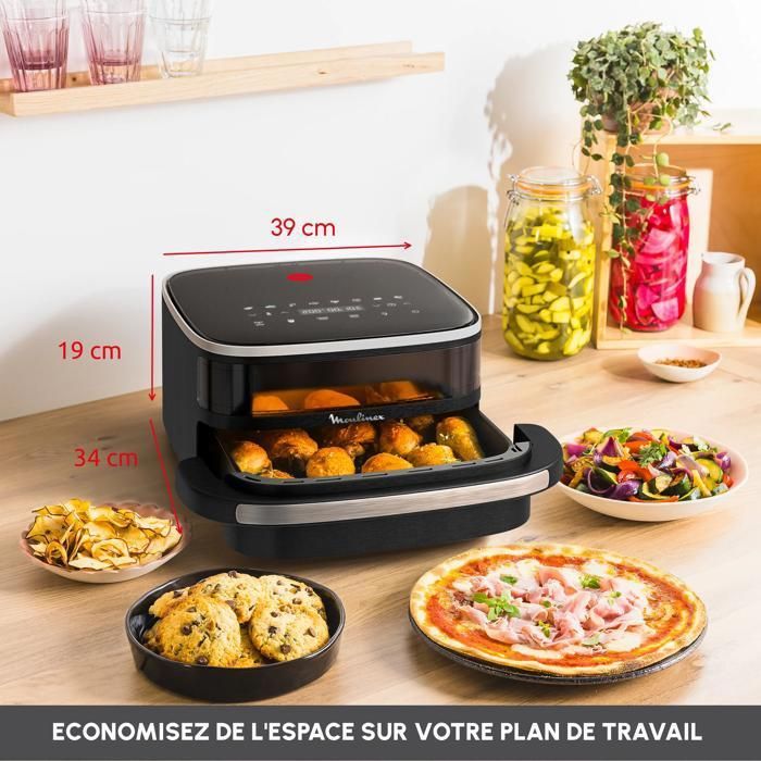 GEREVISEERDE Moulinex Easy Fry XL Surface & Pizza 4L, Airfryer, Zwart, AL4018F0-RA