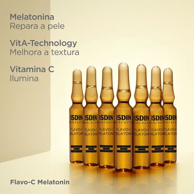 Isdinceutics Flavo-C Melatonin Serum Repairs Ampuller, Nattreparationsserum med melatonin, 30 ampuller.