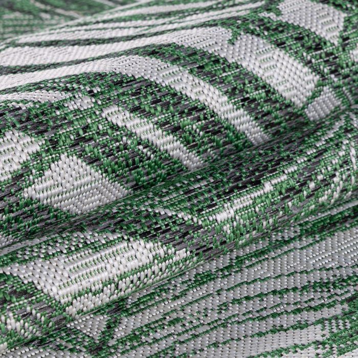 Carpetsale24 Tapis extérieur 120 x 170 cm terrasse balcon jardin cuisine et salon Vert Tapis style bohème motif palmier