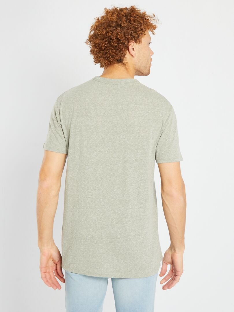 T-shirt met gemêleerd effect - Grijs