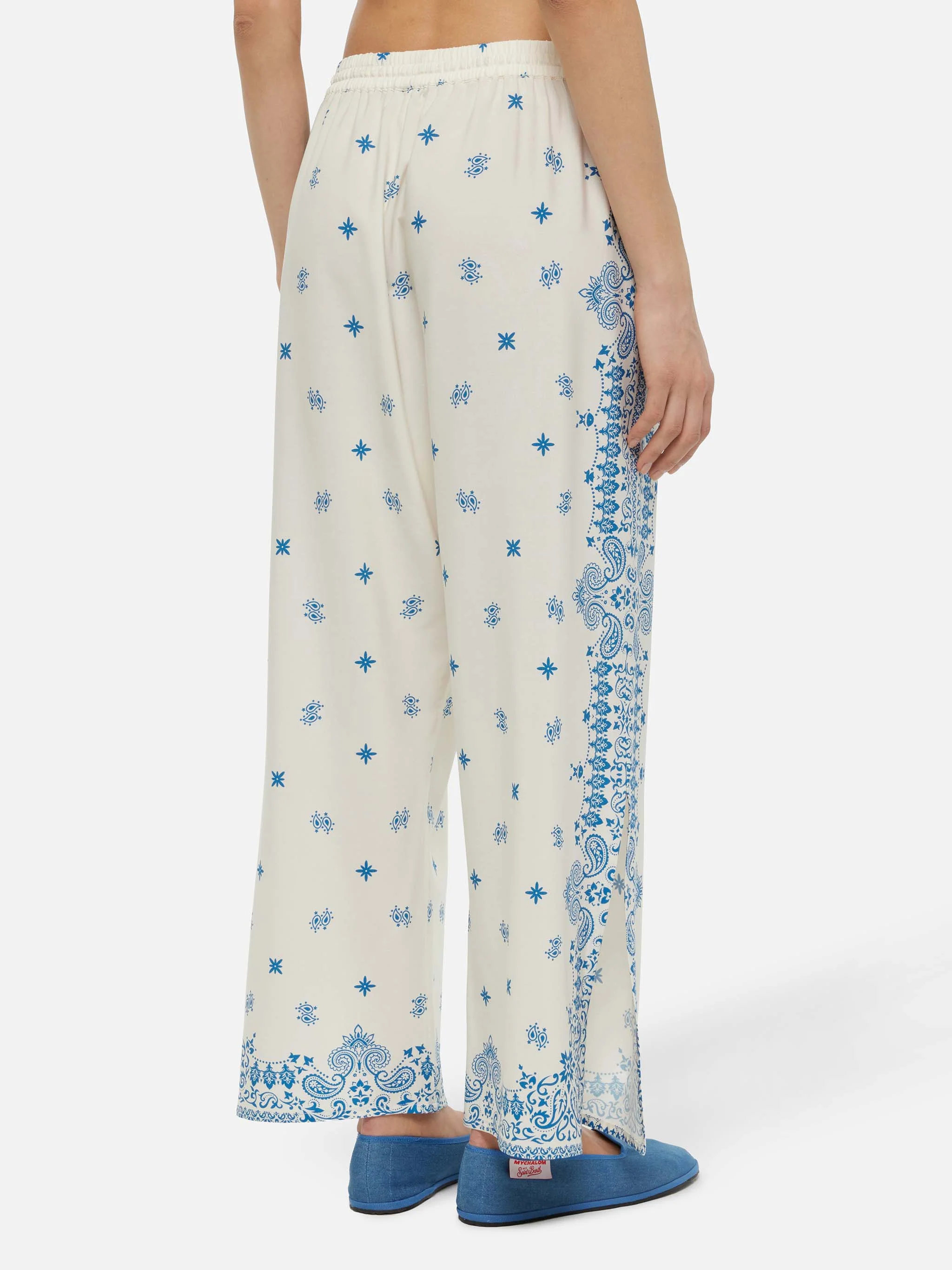 Ikaria Square Bandana Print Wijde Broek