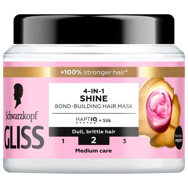 Gliss 4-у-1 маска за сјај косе за јачање веза<br>400ml