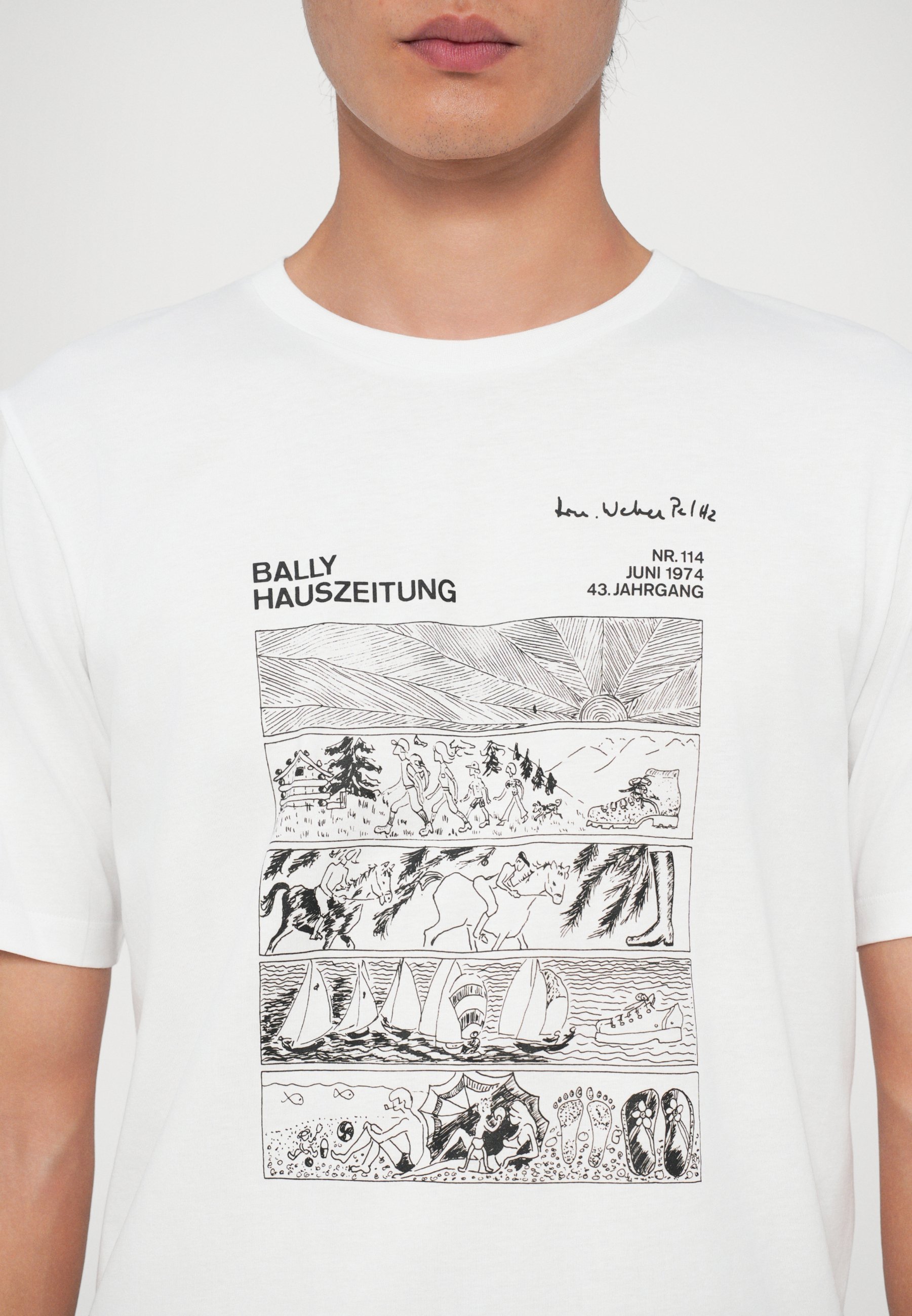 T-shirt Bally Print - bianco/nero