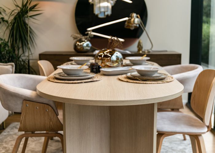 Eettafel - Eikenhout - Ovo - 90 x 75 x 204 cm