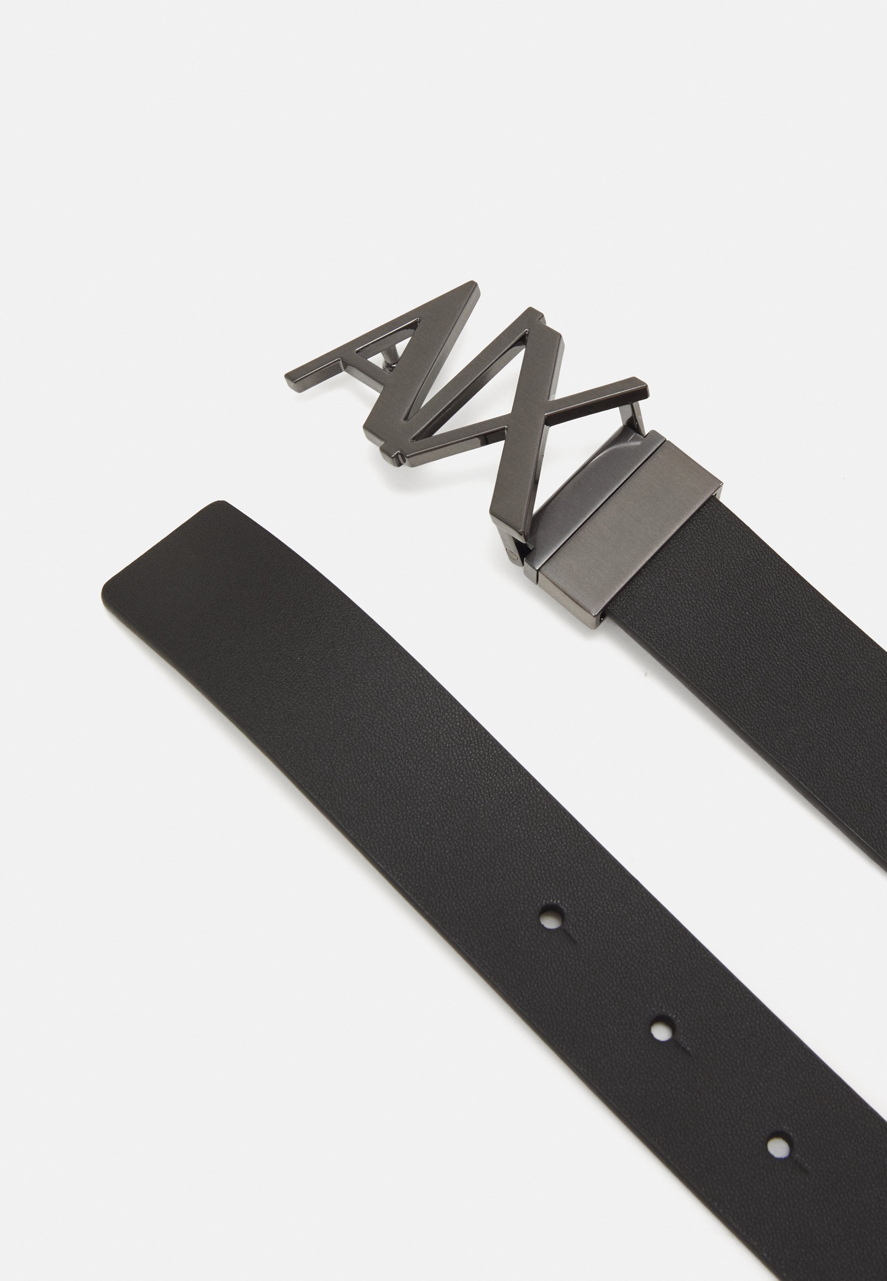 Armani Exchange PLATE BELT UNISEX - Josta - melna/tumši brūna