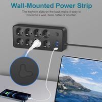 Multiprise Electrique - FANTEC - Bloc 8 Prises - 2000W 10A - 4 USB A + 1 USB C - Parafoudre