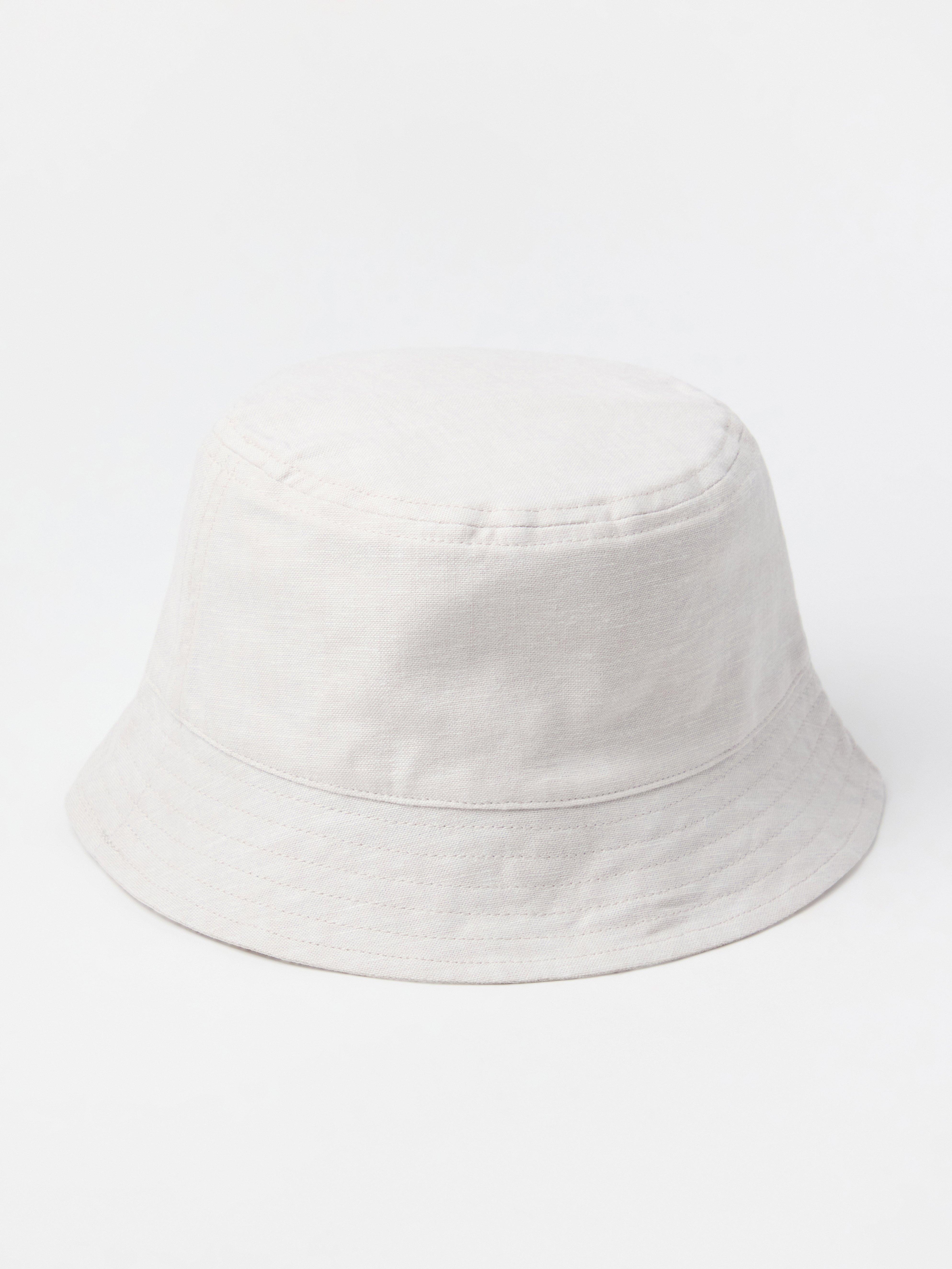 Sombrero tipo pescador de mezcla de lino gris claro