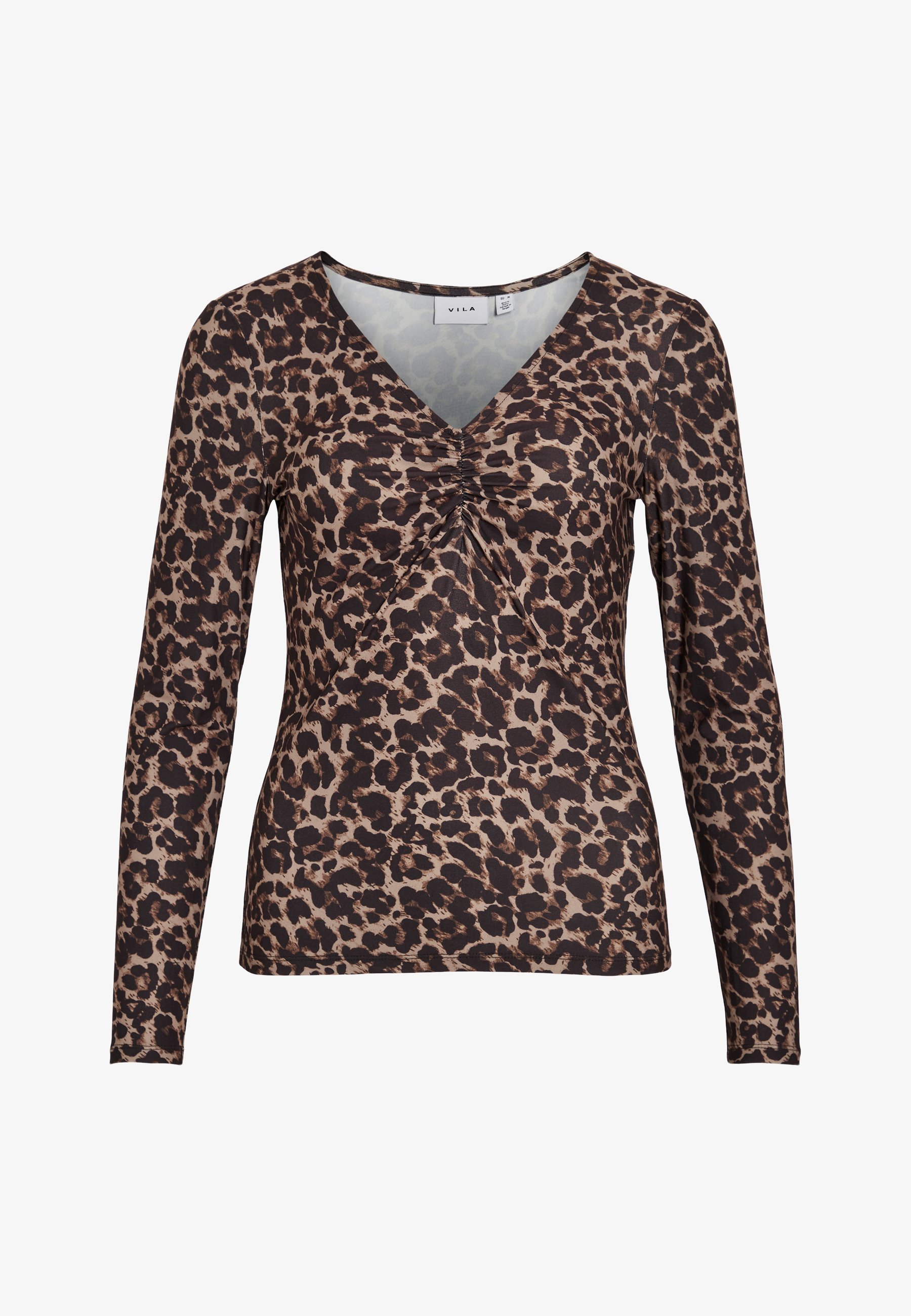 VILA VILEOA VNECK - Top a maniche lunghe - color tortora