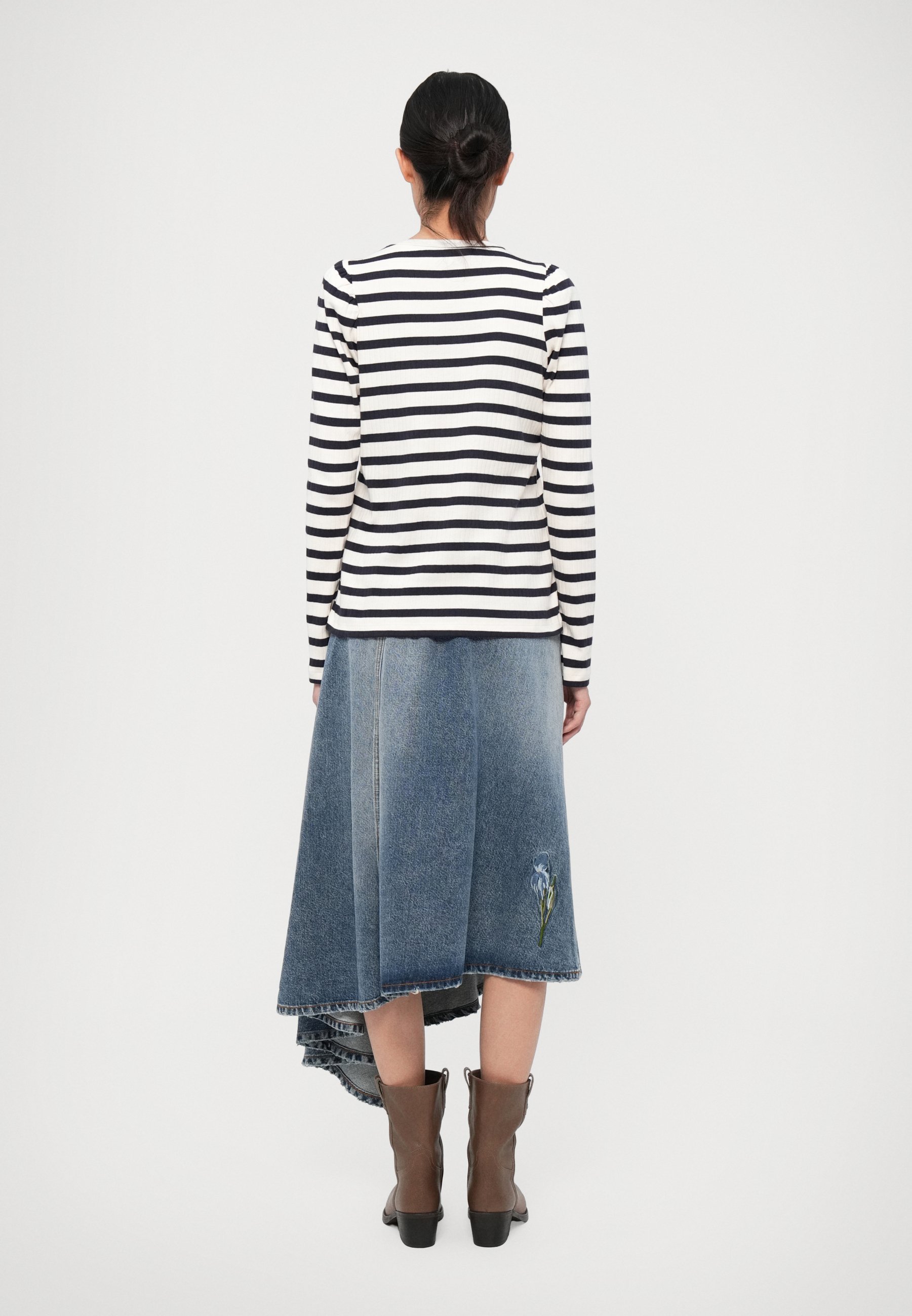 MUNTHE OPOLLO - Top met lange mouwen - marineblauw