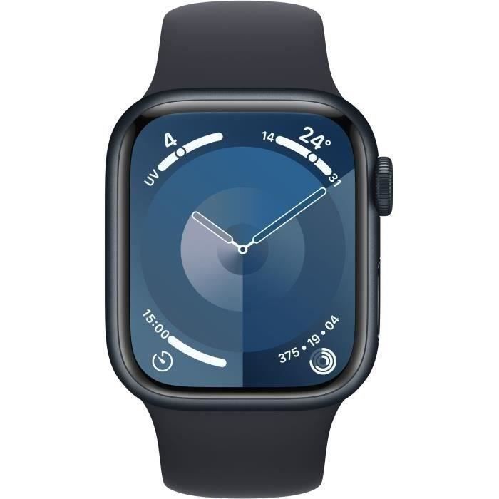 Apple Watch Series 9 GPS - 41 mm - Caixa de alumínio preta - Pulseira esportiva preta - (2023) - Recondicionado - Excelente