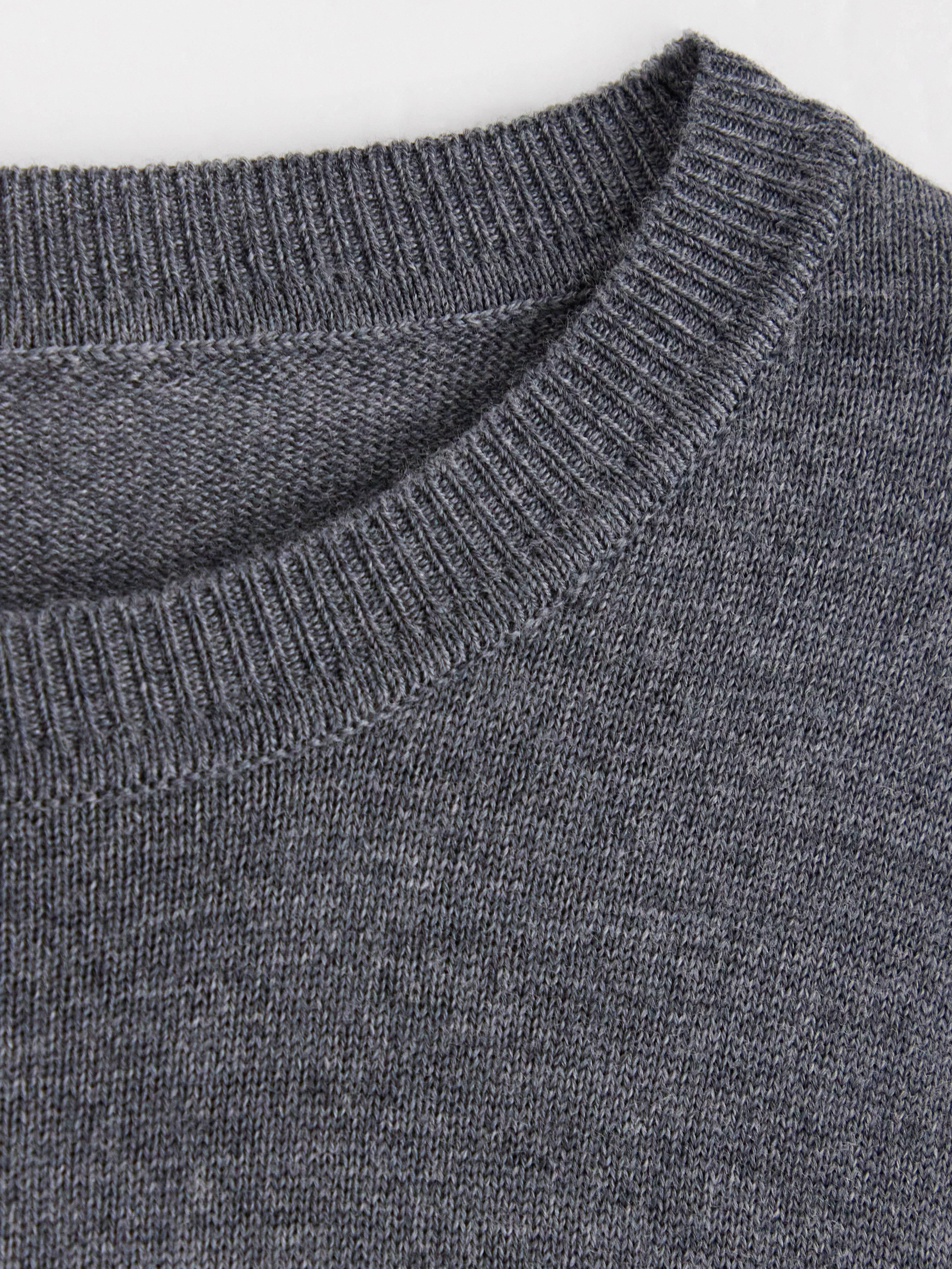 Jersey de punto fino de lana merino gris oscuro jaspeado