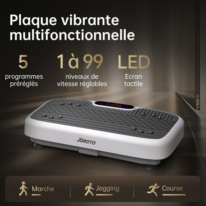Plateforme vibrante - JOROTO - JV35B - 5 programmes - 99 niveaux d'intensité - Télécommande et bandes de résistance