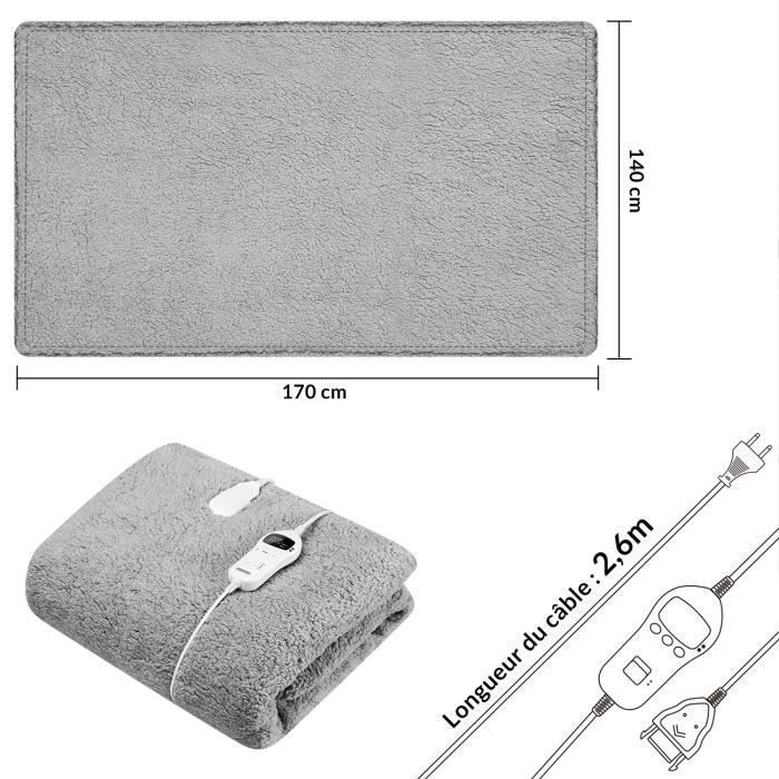 Verwarmde fleece deken 180x130cm 120W polyester verstelbare matrastopper