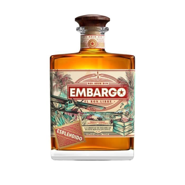 EMBARGO - ESPLENDIDO - Rum - Origem: Costa Rica / Trinidad e Tobago / Martinica - 40% de álcool - garrafa de 70 cl