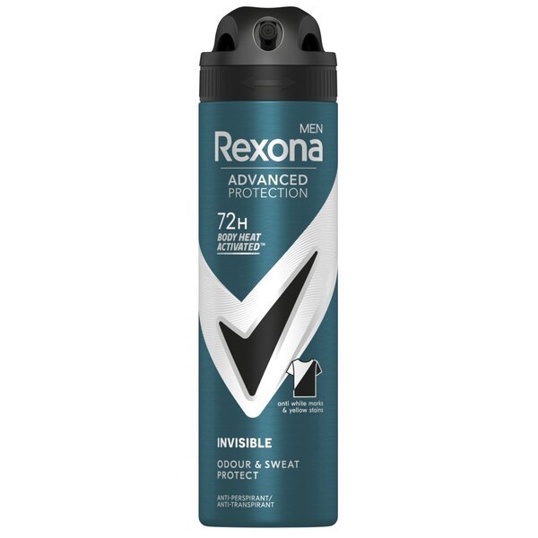 „Rexona Men Invisible Black & White“ drabužių dezodorantas purškiamas, 150 ml
