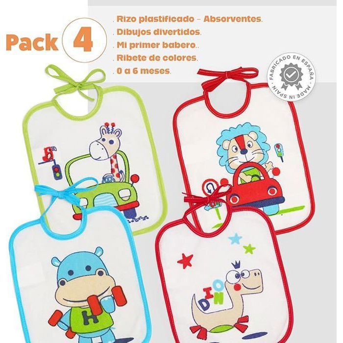 TI-TIN | Waterdichte baby slabbetjes | Slabbetje met leuke designs | 19x23 cm | Unisex baby