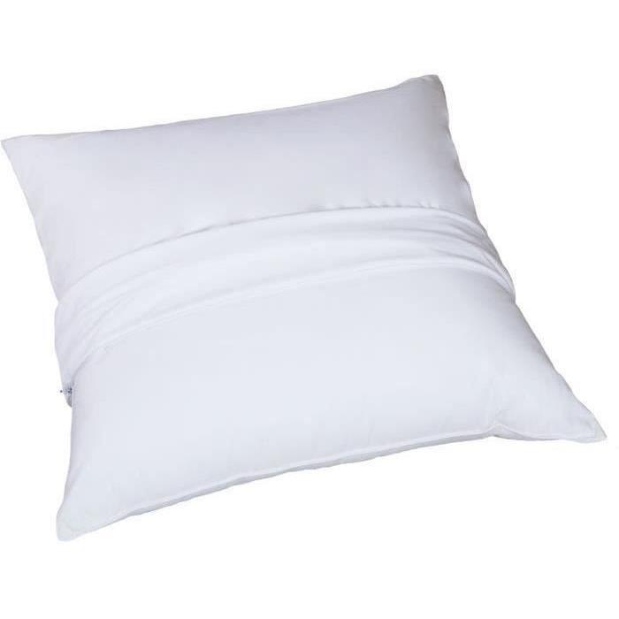 Pack DODO de 2 almohadas modernas de 60x60 cm + 2 protectores de almohada impermeables de 60x60 cm - Relleno 100% poliéster