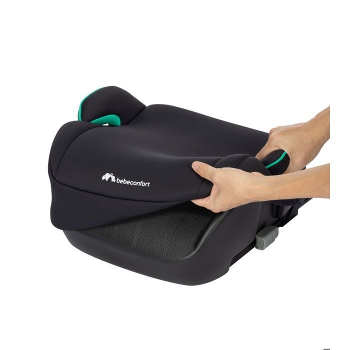 Seggiolino auto Bebeconfort Gaia Fix, seggiolino rialzato Isofix, Gruppo 3 (22-36 kg), dai 6 ai 12 anni, Nero Minerale