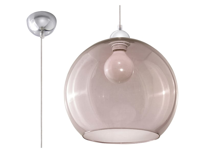 Lampa wisząca Ball szklana szara