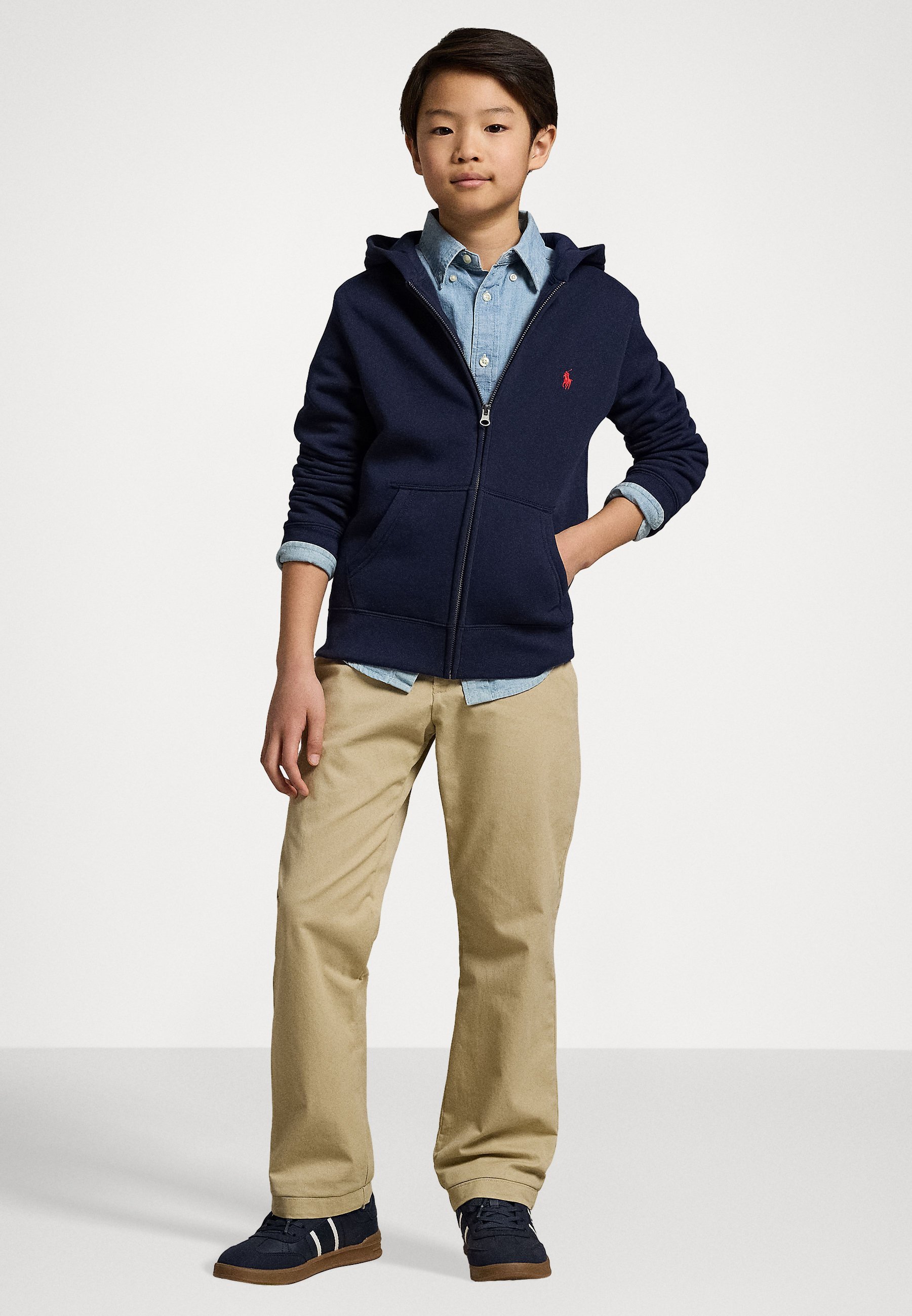 Bluza z kapturem Polo Ralph Lauren COTTON BLEND FLEECE HOODIE - Bluza rozpinana - granatowa
