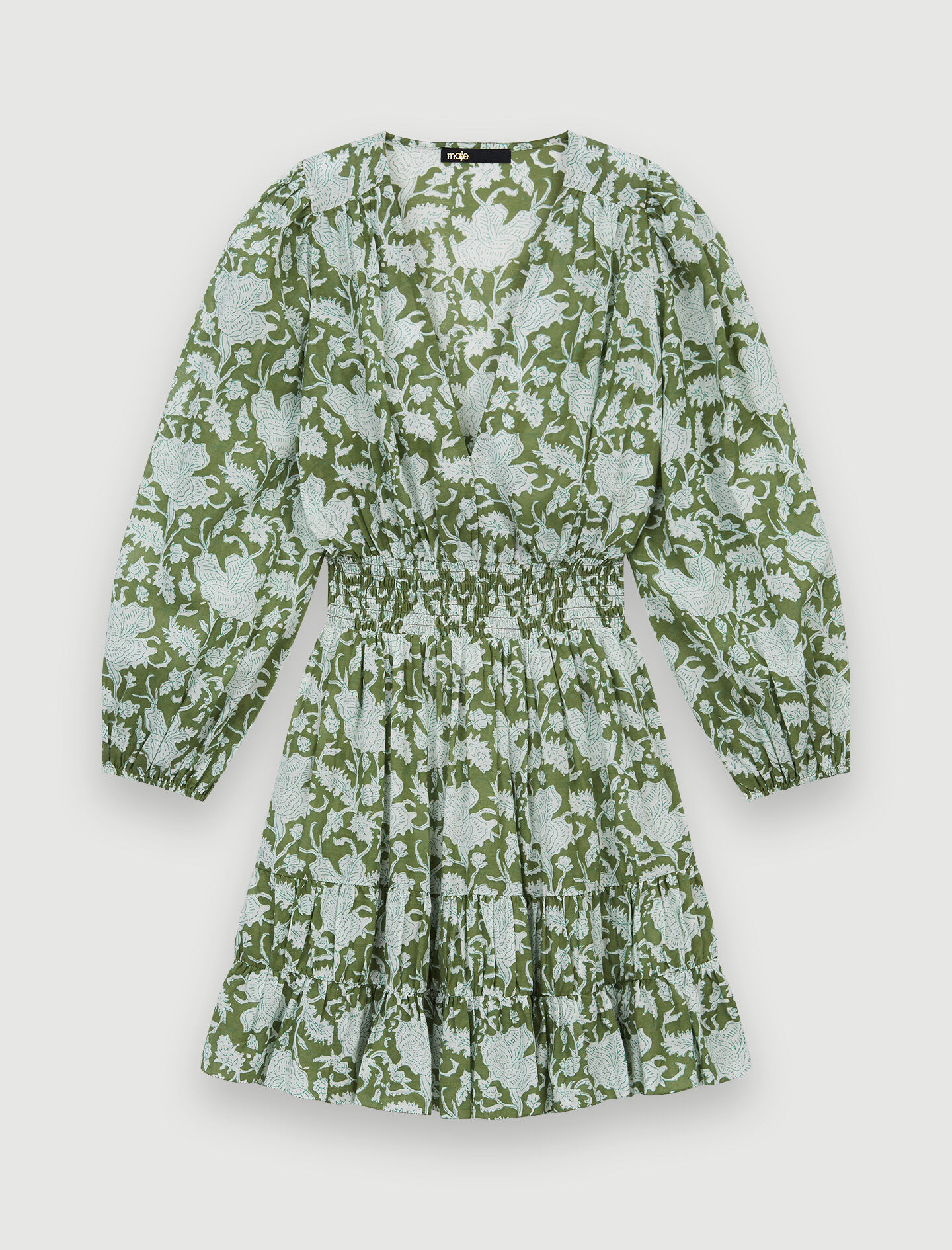 Rochie din bumbac cu imprimeu - Verde
