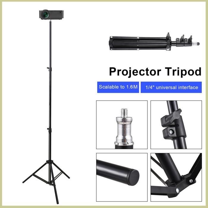 Supporto universale per proiettore Cocosity, staffa estensibile per proiettori audio e video, colore nero.
