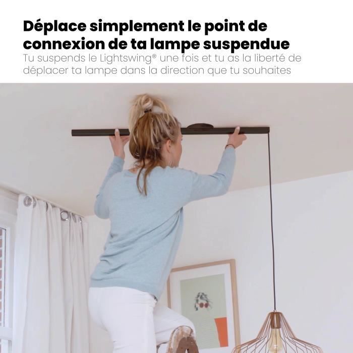 Lightswing® Single - Noir mat - 110cm - Système de suspension d'une lampe à suspendre