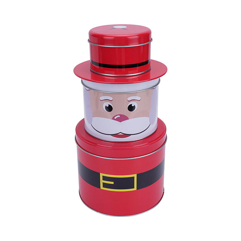 Caja para tarta Cuisine de 13,6 x 25,3 cm con diseño de Papá Noel/muñeco de nieve.