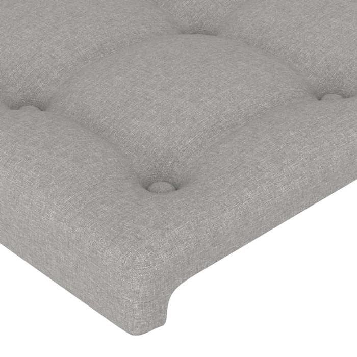 Headboard - vidaXL - Light Grey - Durable Fabric - Adjustable Height - Sturdy Legs